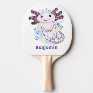 Adorable rosa axolotale Cartoon Tischtennis Schläger