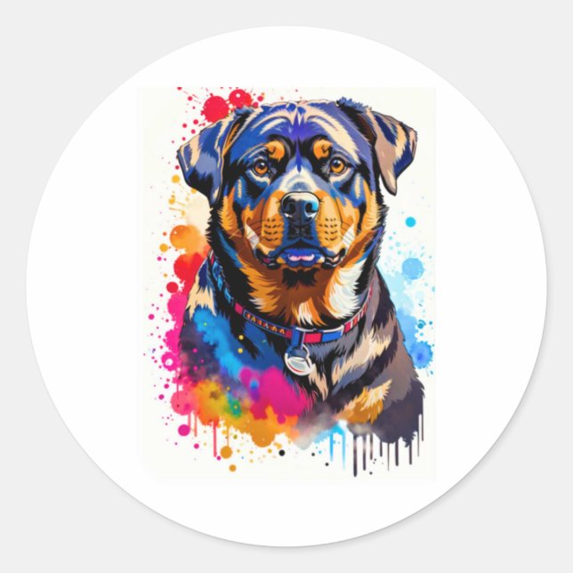 Adorable Rottweiler Runder Aufkleber (Vorderseite)
