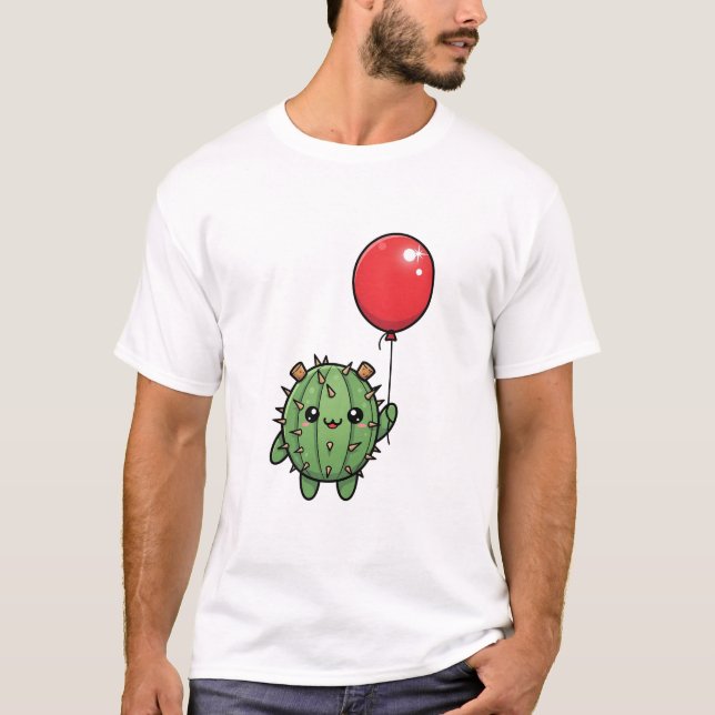Adorable Round Cactus with Corks T-Shirt (Vorderseite)