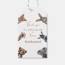 Adorable Safari Animals Birthday thank you tag Geschenkanhänger