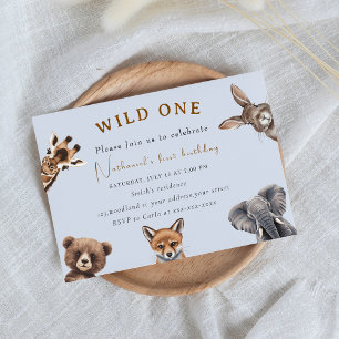 Adorable Safari Forest Animals Geburtstag Einladung