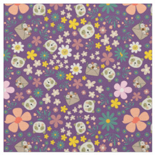 Adorable Safari und botanisches lila Rosa Stoff
