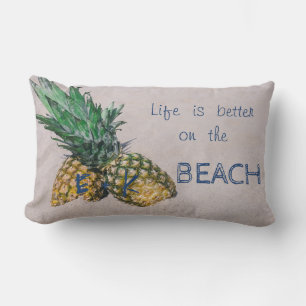 Adorable Sand, Strand, Ananas Lendenkissen