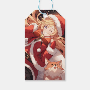 Adorable Santa Anime Girl Tasche für Geschenke und Geschenkanhänger