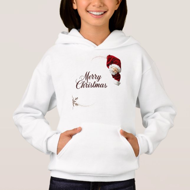 Adorable Santa Merge Weihnachts-Girl Pullover Hood (Vorderseite)