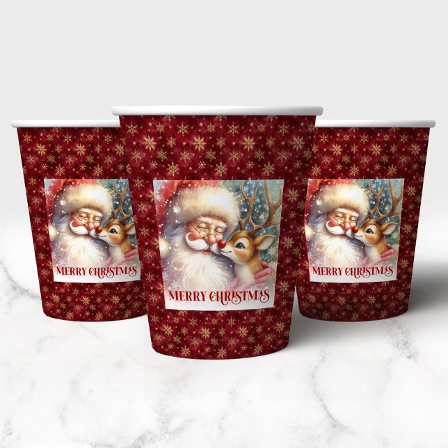 Adorable Santa Rudolph Cups for Kids Christmas Pappbecher (Adorable Santa Rudolph Cups for Kids Christmas)