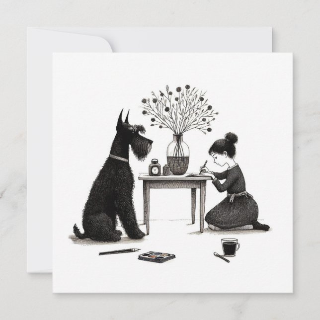 Adorable Schnauzer Card Mitteilungskarte (Vorderseite)