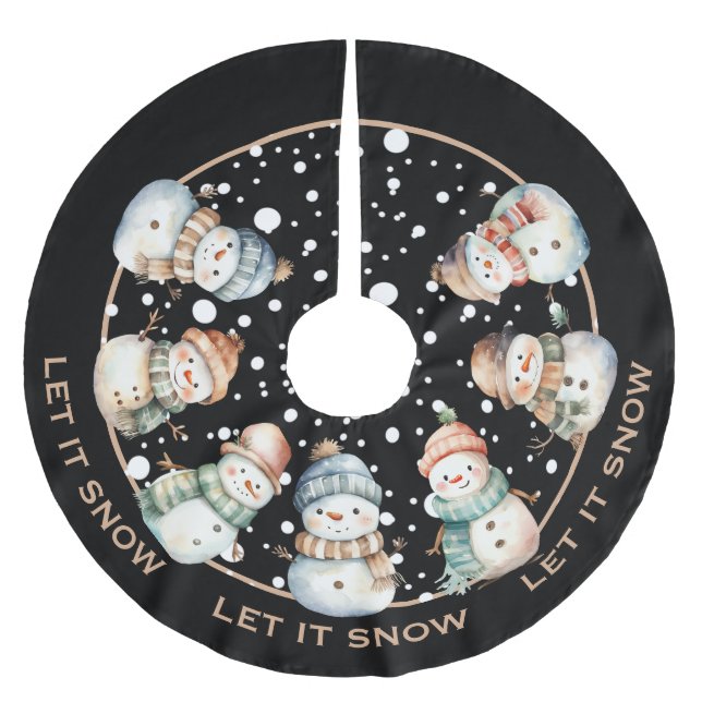 ADORABLE SCHNEEFRAU, LASS ES ZEIGEN CHRISTMAS POLYESTER WEIHNACHTSBAUMDECKE (Vorderseite)