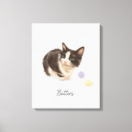 Adorable schwarz-weiße Katzenmarken Leinwanddruck