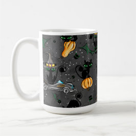 ADORABLE SCHWARZE HALLOWEEN KÜCHE MIT GRÜNEN AUGEN KAFFEETASSE