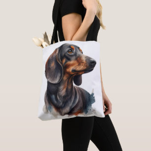 ADORABLE SCHWARZE UND BROWN DACKEL PUPPING HUND TASCHE
