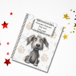 Adorable Scruffy Gray Hund auf Pfoten Print Notizbuch