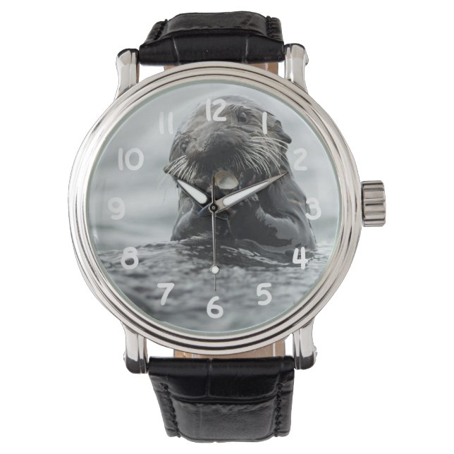 Adorable Sea Otter Armbanduhr (Vorderseite)