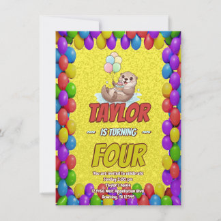 Adorable Sea Otter Birthday Invite Einladung