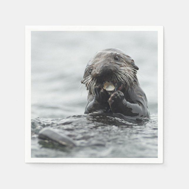 Adorable Sea Otter Serviette (Vorderseite)
