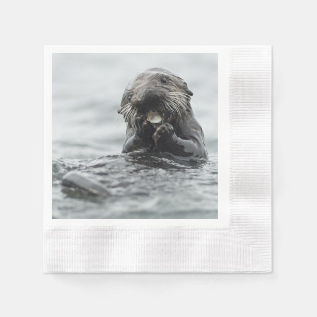 Adorable Sea Otter Serviette (Vorderseite)