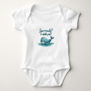 Adorable "Sea rrious? Ein Whale Pun?" Ocean Design Baby Strampler
