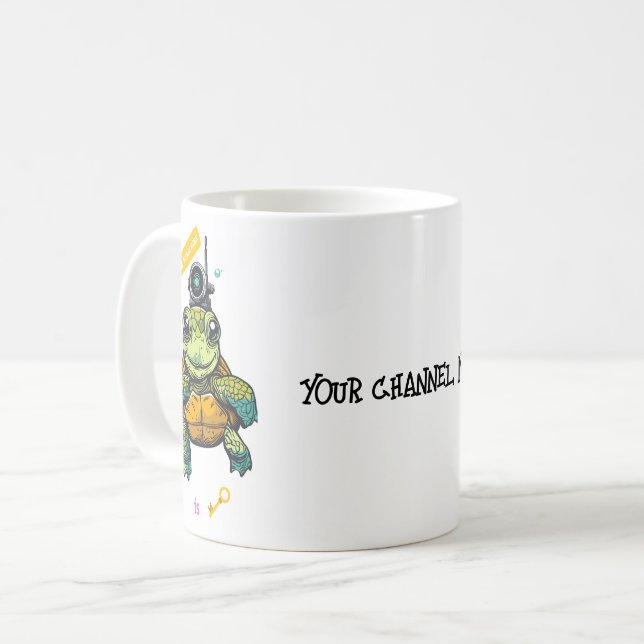 Adorable Sea Turtle Coffee Tasse für Content Creat (Vorderseite Links)