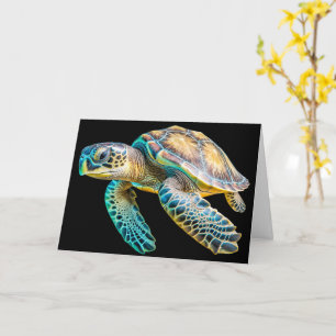 Adorable Sea Turtle Happy Birthday Karte