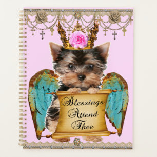 Adorable Shabby Chic Yorkie Angel Puppy Dog Planer