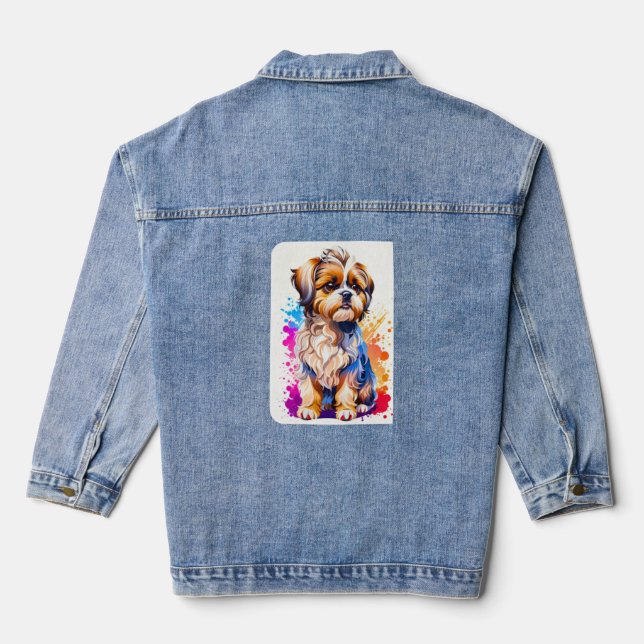 Adorable Shih Tzu Jeansjacke (Rückseite)