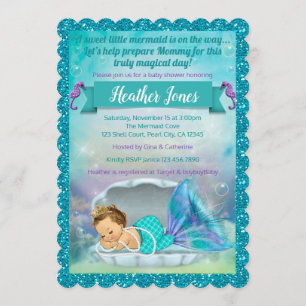 Adorable Sirène Baby Shower Invitations 130 Lumièr