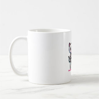 Adorable Skelettkatzenfamilie mit Kaugummi H Kaffeetasse