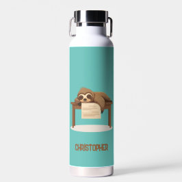Adorable Sleepy Studium Sloth mit Kindername Trinkflasche