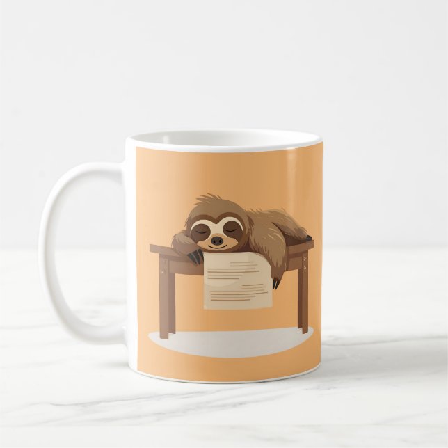 Adorable Sleepy Study Sloth Kaffeetasse (Links)