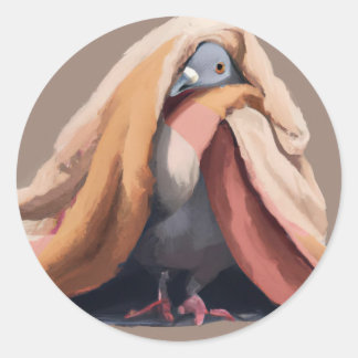 Adorable Sleepy-Taube Runder Aufkleber