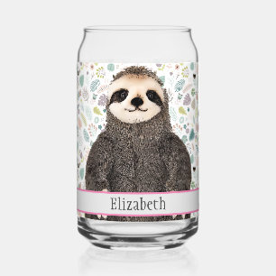 Adorable Sloth Animal Name Hübsch Pattern Name Dosenglas