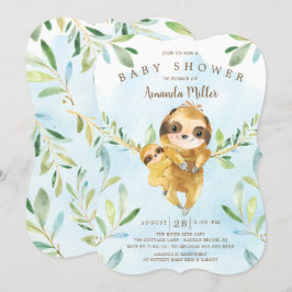 Adorable Sloth Baby Dusche Einladung
