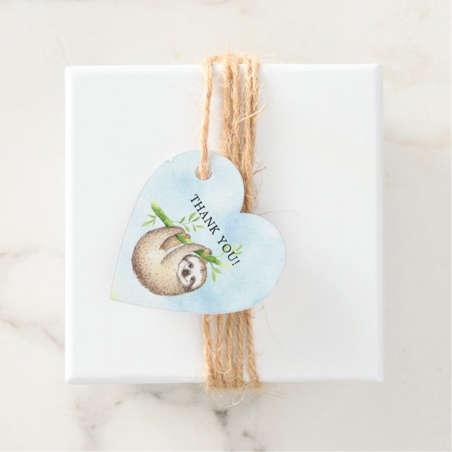 Adorable Sloth Baby Dusche Gefallen Geschenkmarke Geschenkanhänger (Beispiel)