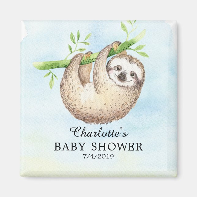 Adorable Sloth Baby Dusche Gefallen Magnet (Vorne)