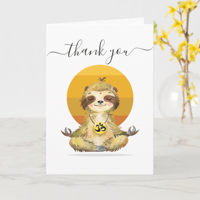 Adorable Sloth Cards für jeden Anlass! Karte (Gelbe Blume)
