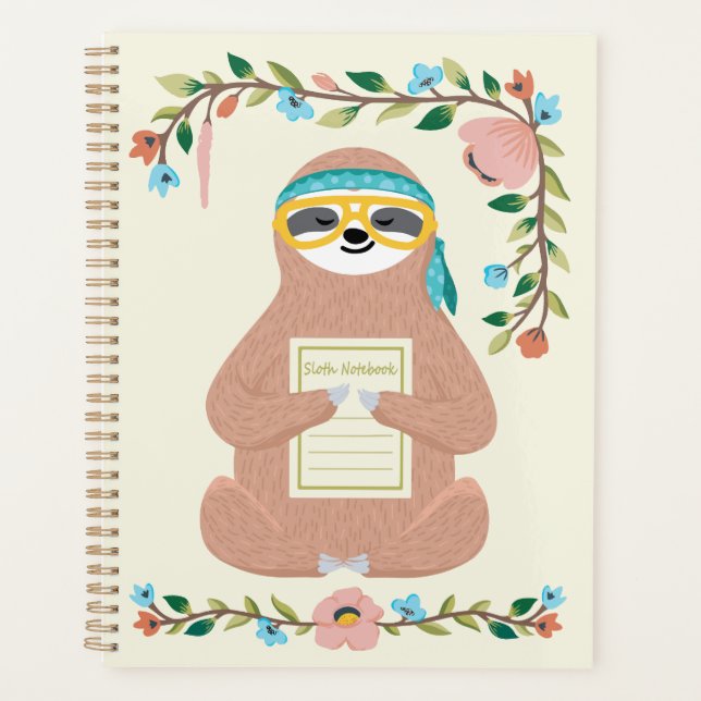 Adorable Sloth Notebook Planer (Vorderseite)