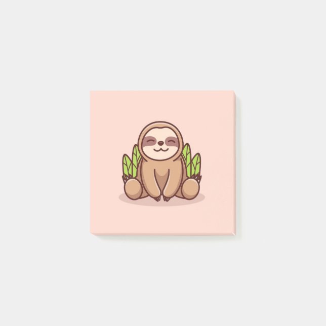 Adorable Sloth Post-it Klebezettel (Vorderseite)