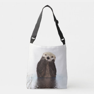 Adorable Smilch Otter im Lake Tragetaschen Mit Langen Trägern
