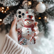 Adorable Snowman Coque iphone cadeau de Noël