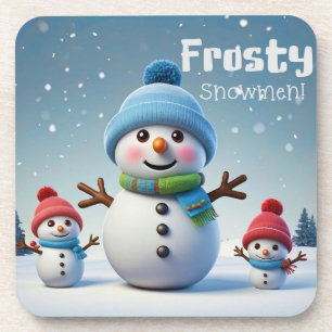 Adorable Snowmen givré dans les Dessous de verre d
