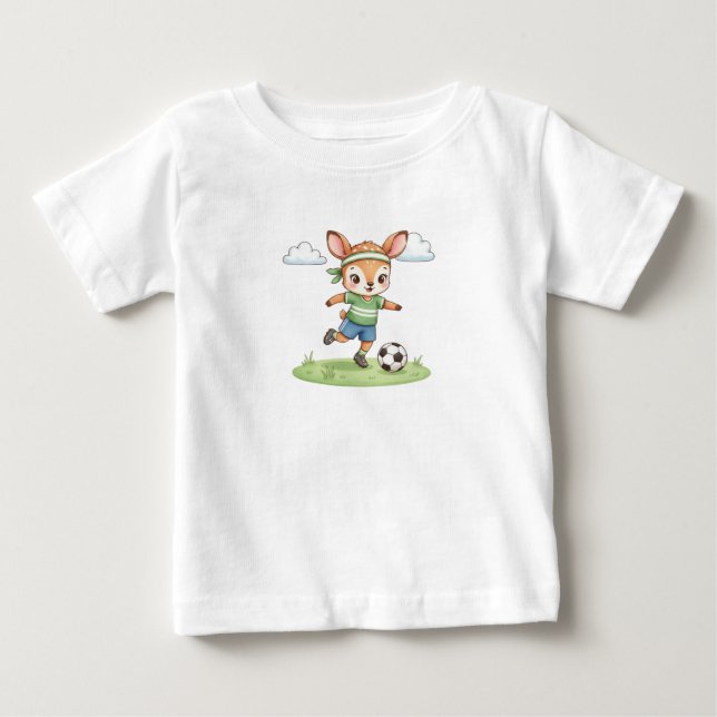 Adorable Soccer Fawn Kids Graphic Tee (Vorderseite)