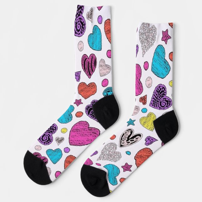 Adorable Socken mit Heart Emoji - Stilvolle Schuhe (Linkes Detail)