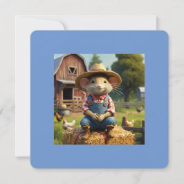Adorable Souris Agricole Invitation