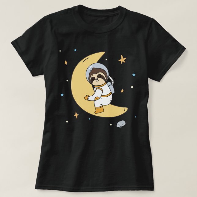 Adorable Space Sloth T - Shirt (Design vorne)