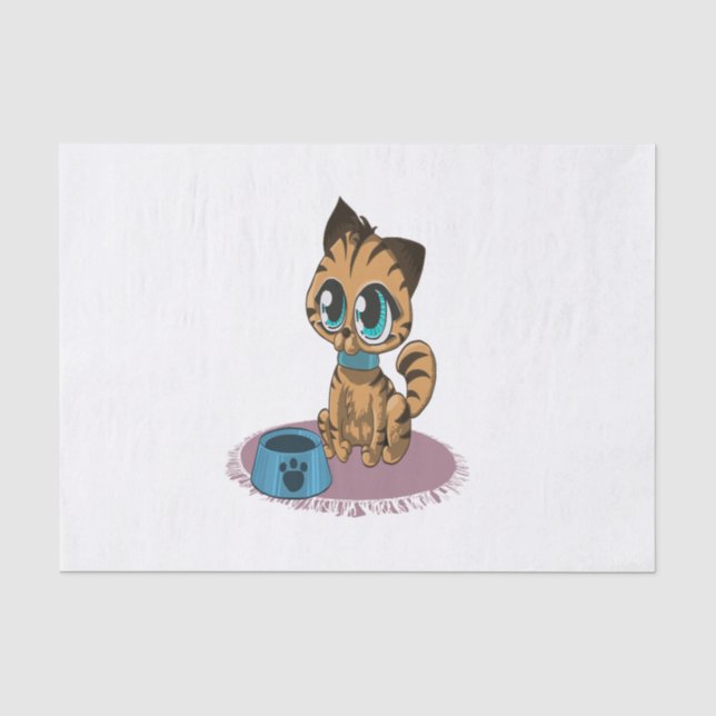 Adorable spielerisch flauschig niedliches Kätzchen Seidenpapier (Vorderseite)