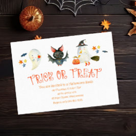 Adorable Spooky Friends "Trick or Treat" Halloween Einladung