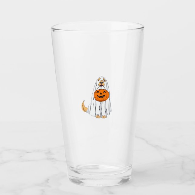 Adorable Spooky Golden Retriever Ghost Classic T-S Glas (Vorderseite)