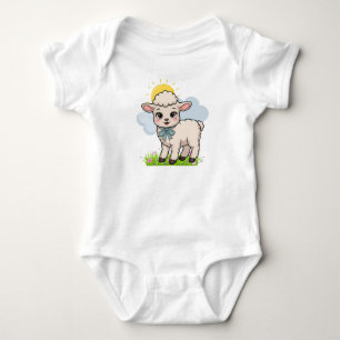 Adorable Springtime Lamb Baby Strampler