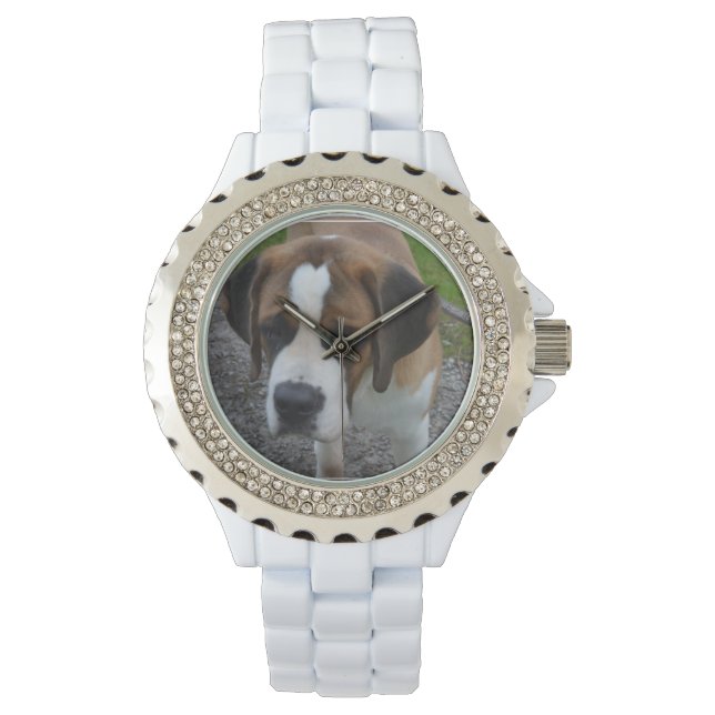 Adorable St Bernard Armbanduhr (Vorderseite)