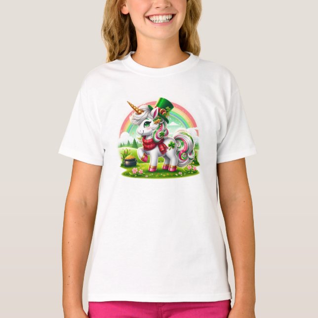 Adorable St. Patricks Day Unicorn T-Shirt (Vorderseite)